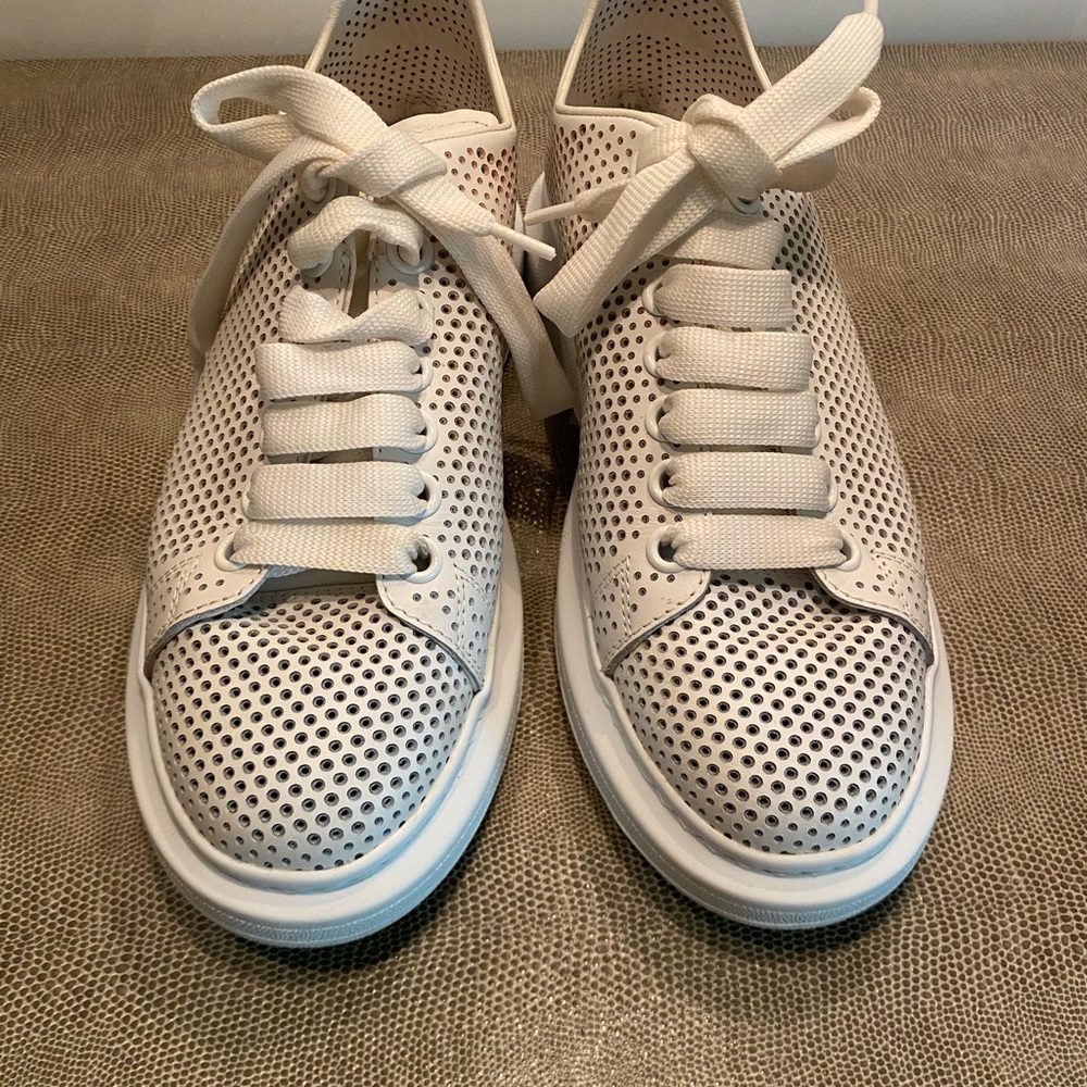 Alexander McQueen woman’s White Perforated athletic Street wear